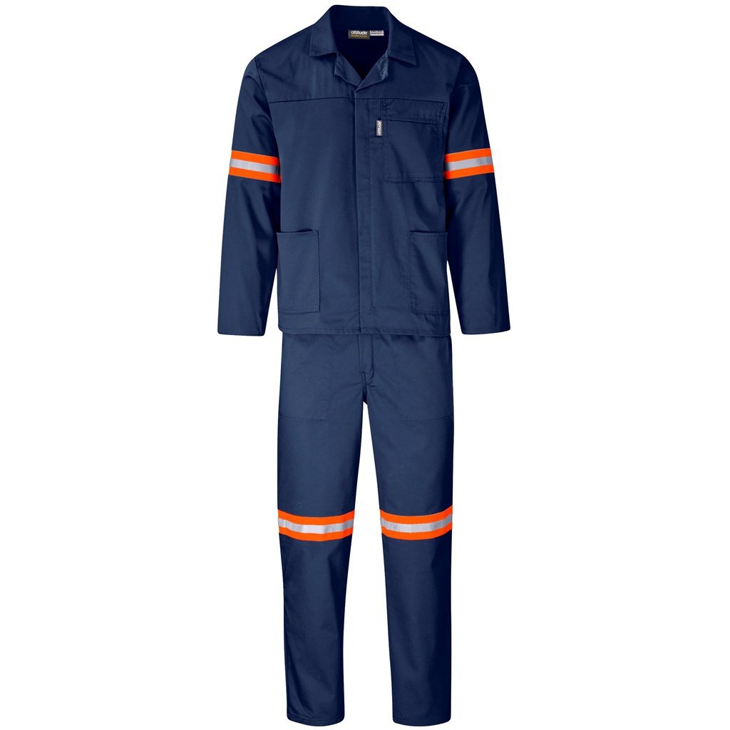 Trade Polycotton Conti - Suit Reflective Arms, Legs & Back - Orange Tape