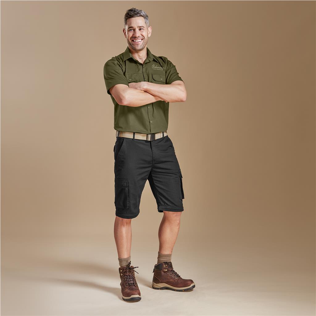 Mens Cargo Zip Off Pants  - Brown