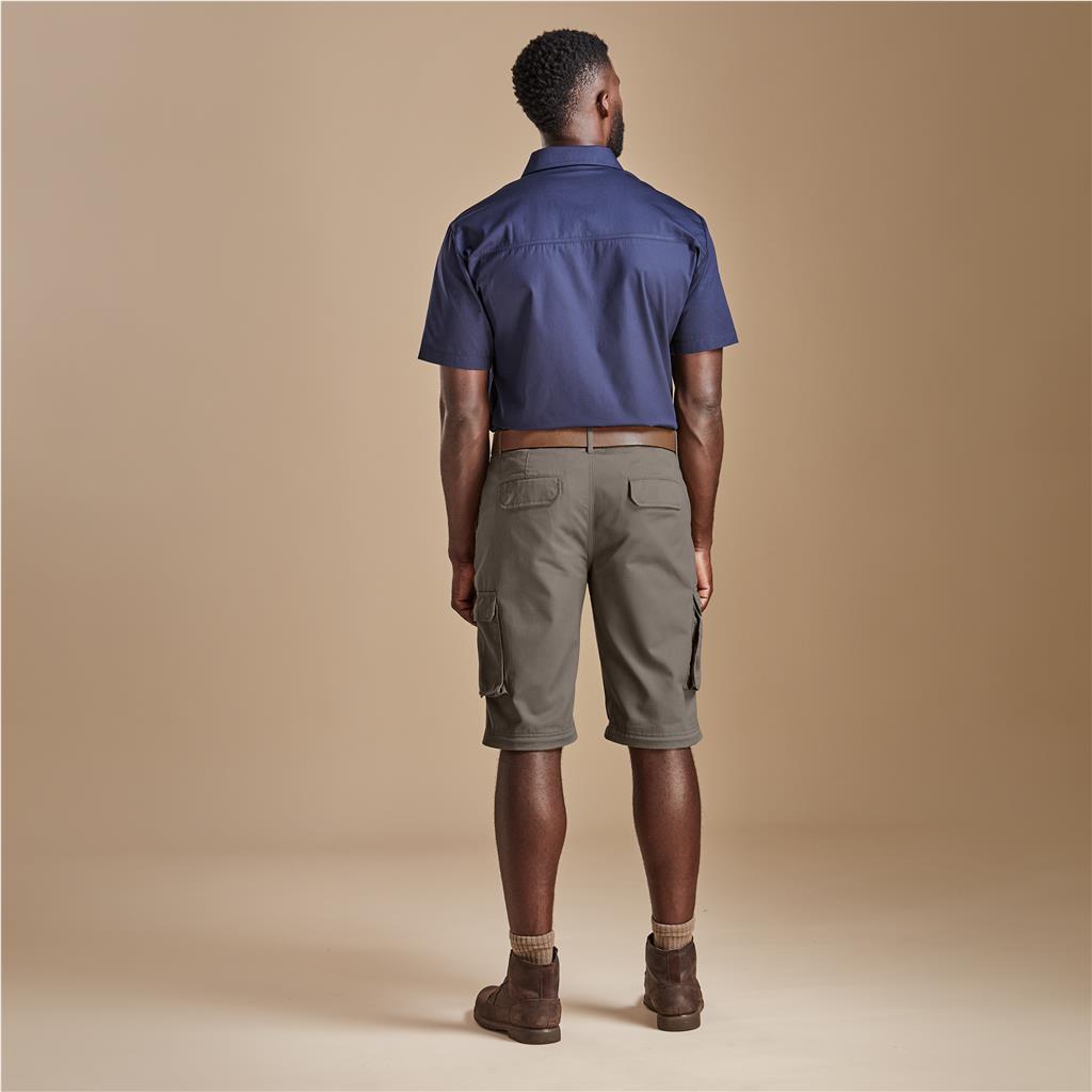 Mens Cargo Zip Off Pants  - Brown