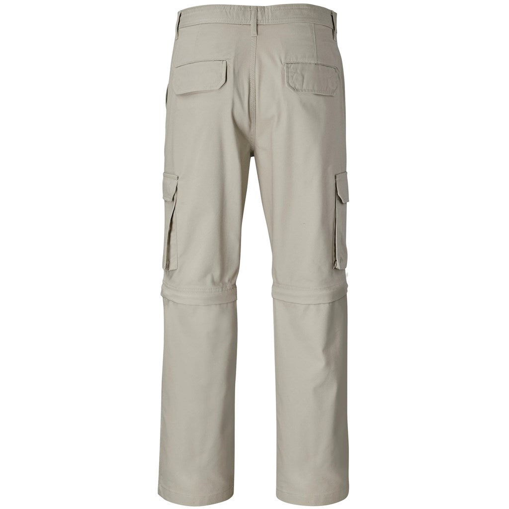 Mens Cargo Zip Off Pants  - Brown