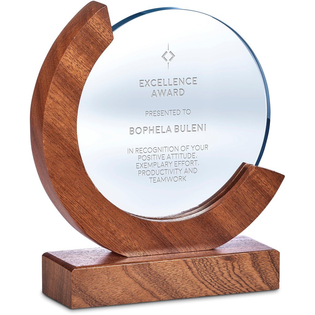 Reverence Achievement Award - Premium Optical Glass and Wood