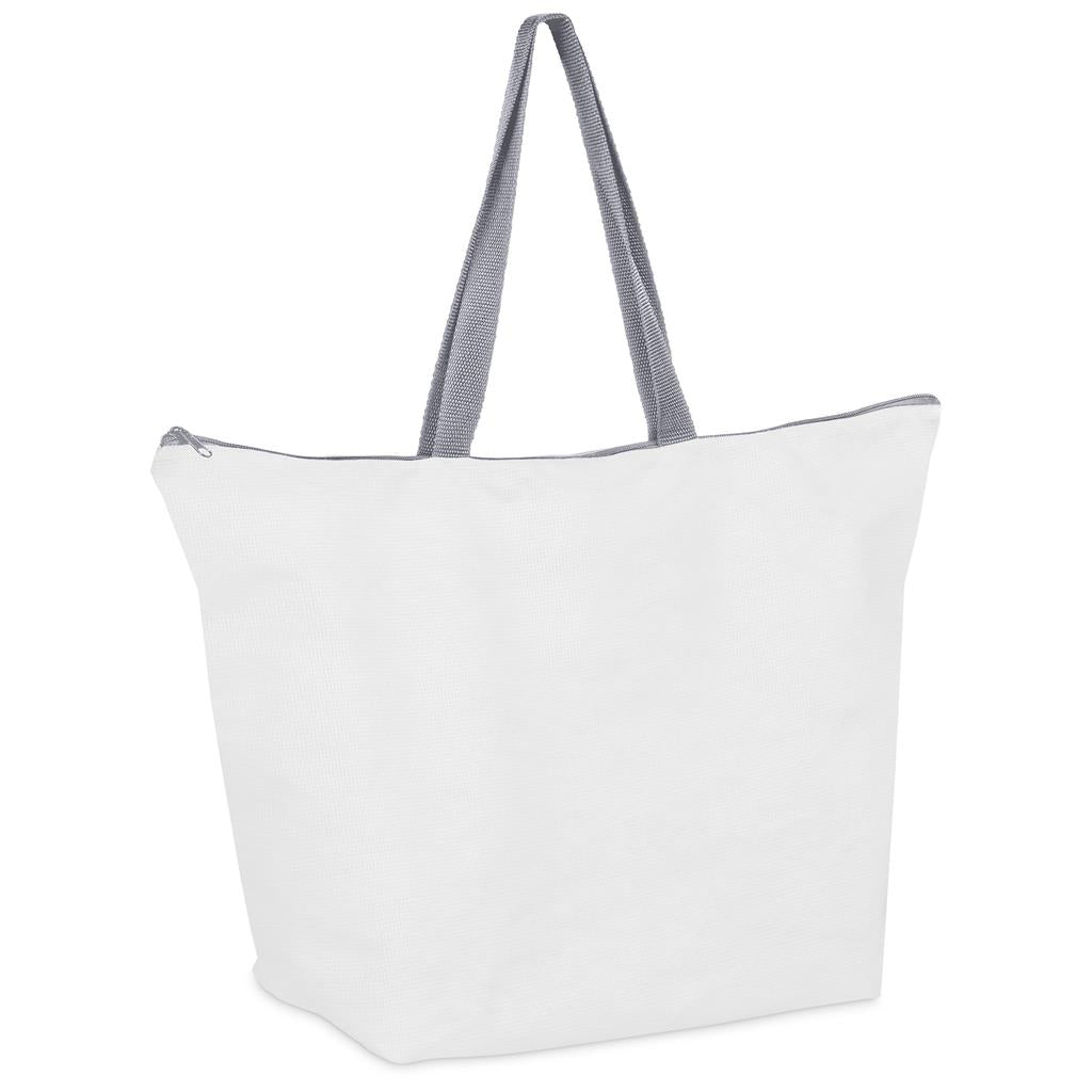 Custom Skyline Recycled PET Stitch-Bond Shopper With Zip