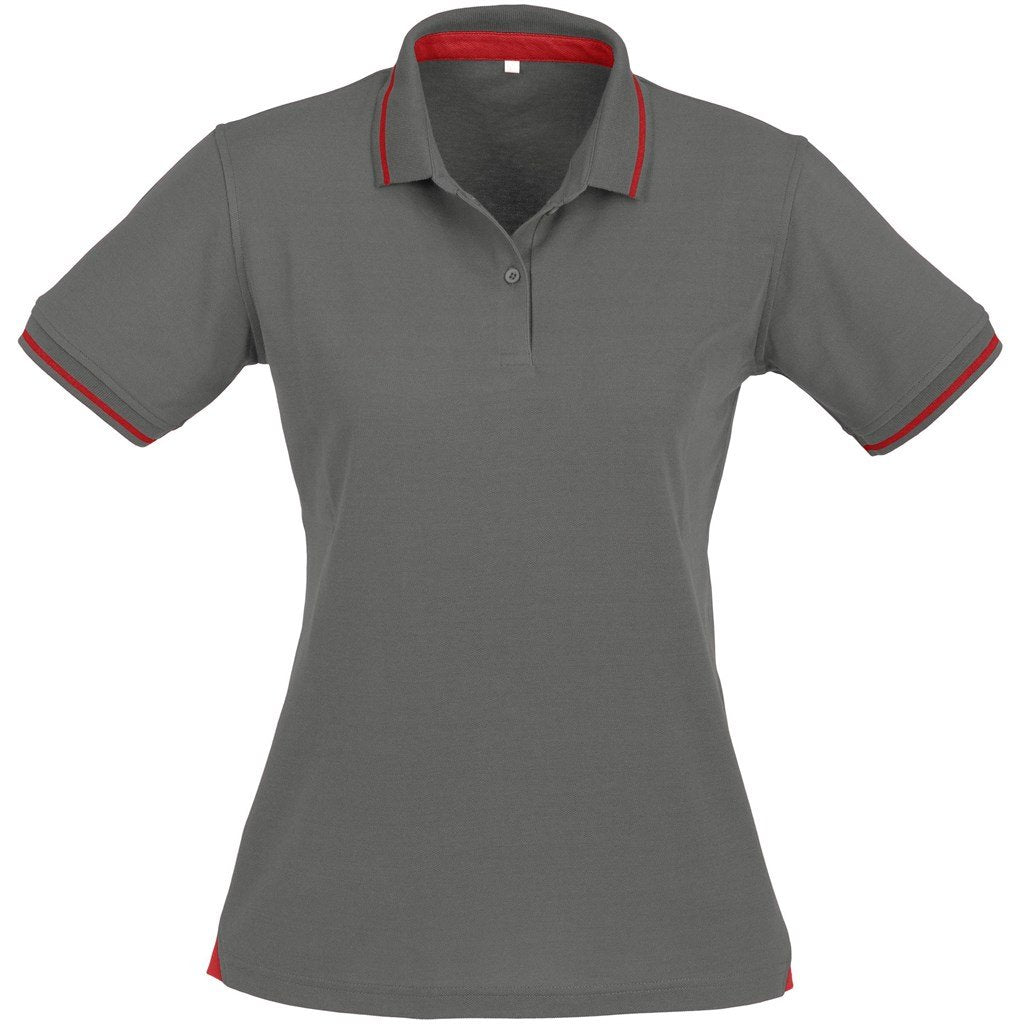 Ladies Jet Golf Shirt  - Grey Red