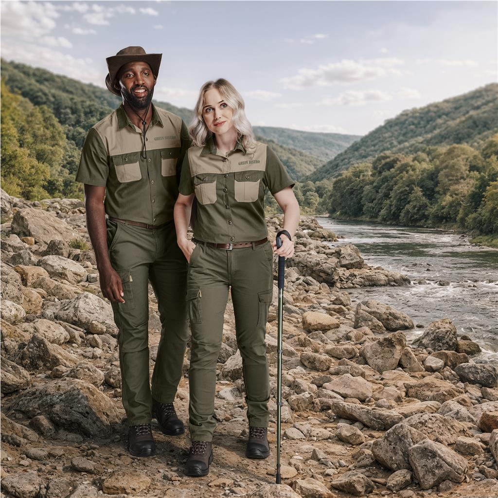 Ladies Short Sleeve Serengeti 2-Tone Bush Shirt