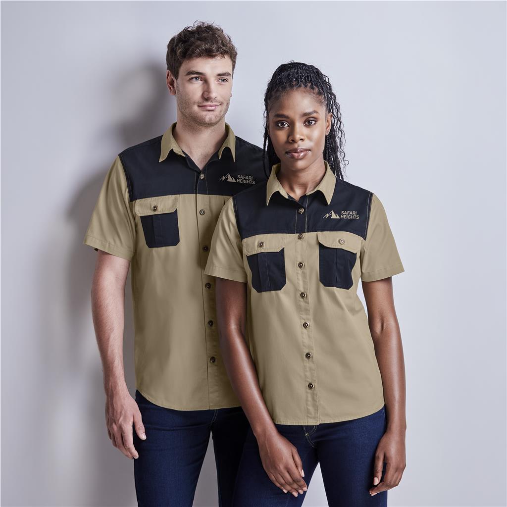 Ladies Short Sleeve Serengeti 2-Tone Bush Shirt