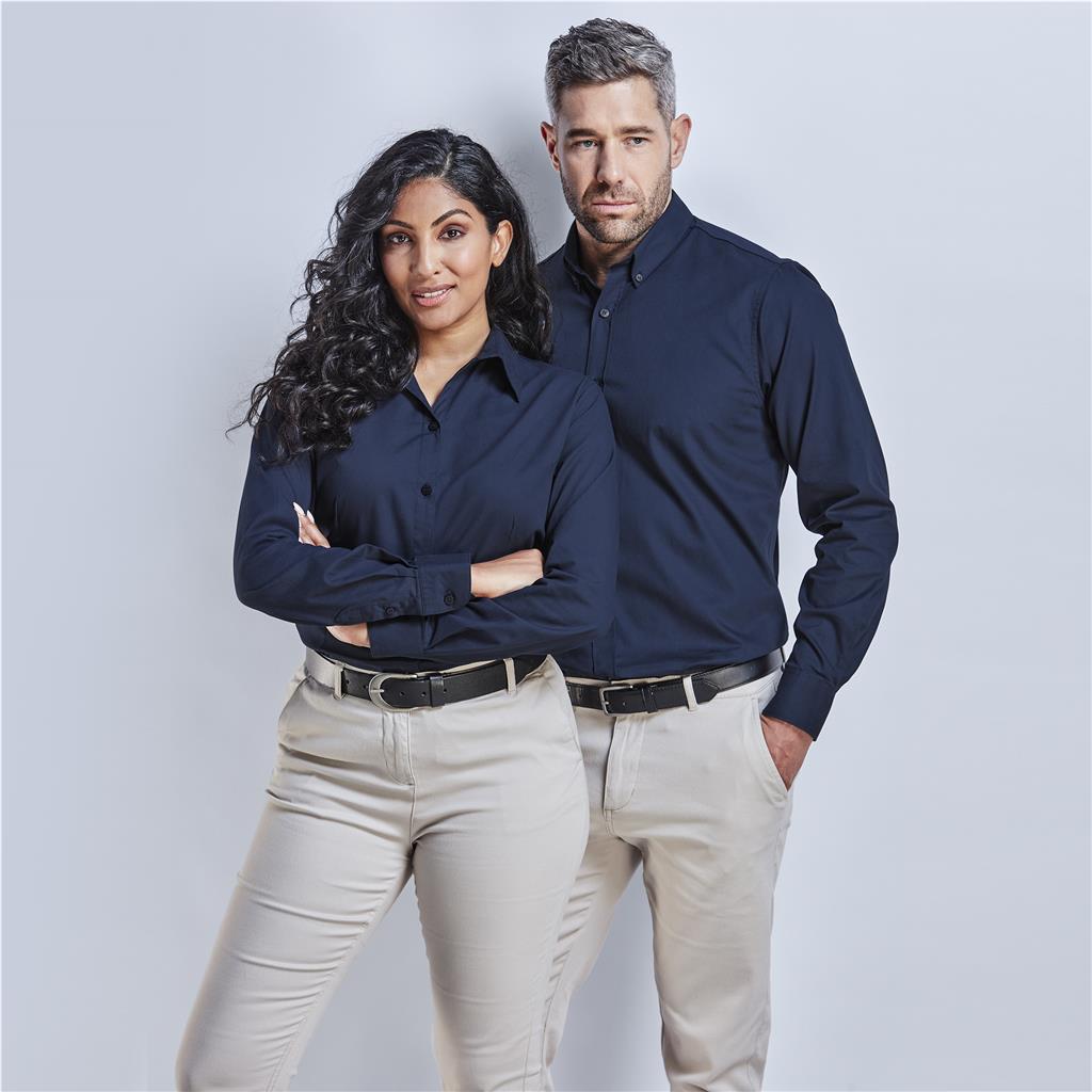 Mens Long Sleeve Cotton Twill Moderna  Shirt