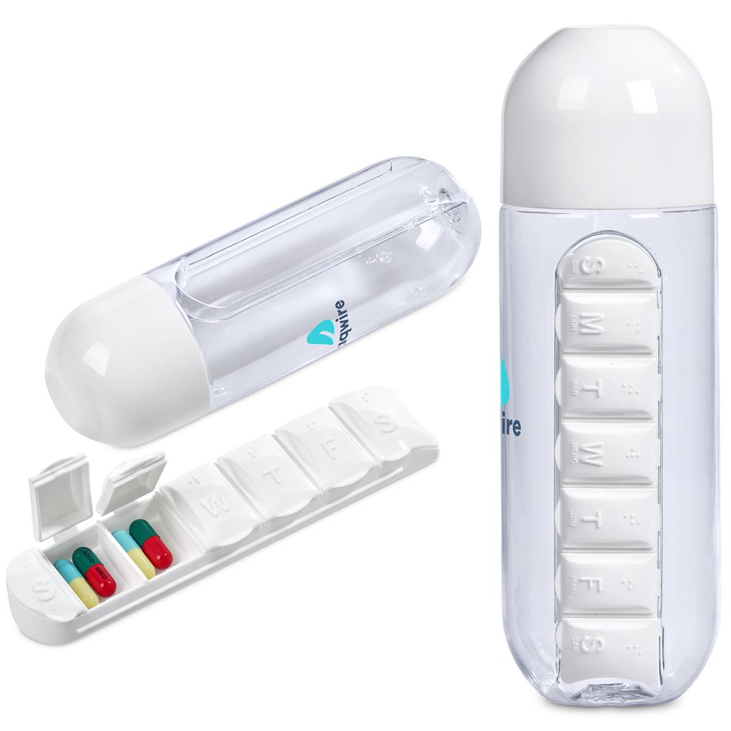 Vita-Stream Pill Box Plastic Water Bottle - 600ml