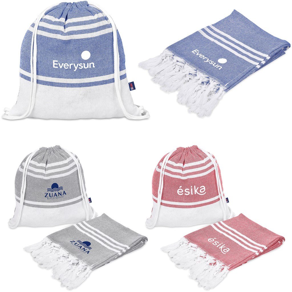 Santa Cruz Cotton-Rich Beach Towel & Drawstring Bag