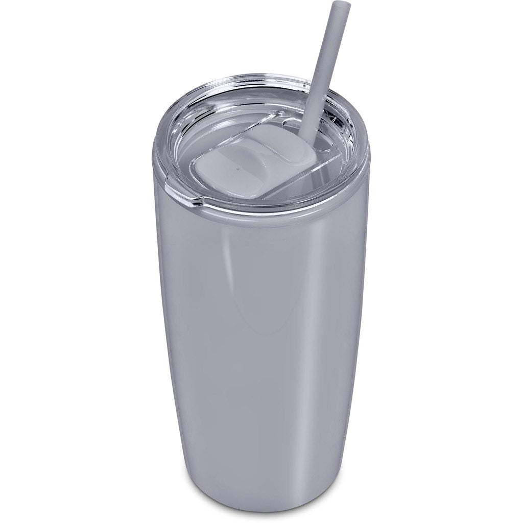 Daytona Plastic 2-in-1 Double-Wall Tumbler & Straw - 600ml