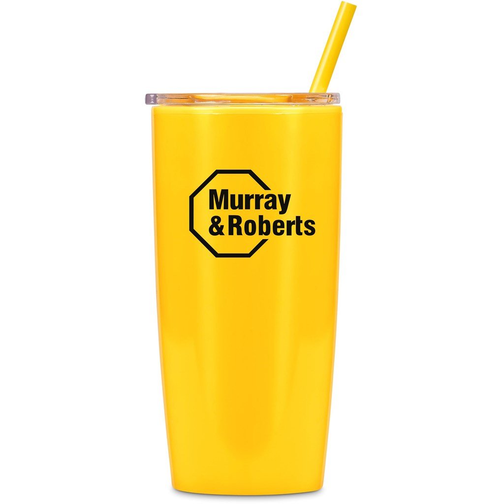 Daytona Plastic 2-in-1 Double-Wall Tumbler & Straw - 600ml