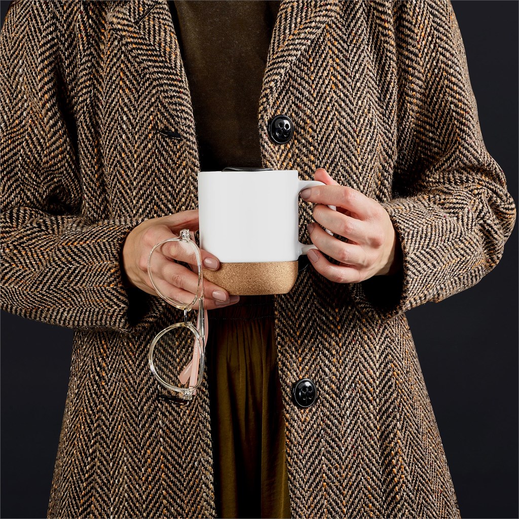 Serendipio Sienna Cork & Ceramic Sublimation Coffee Mug - 340ml