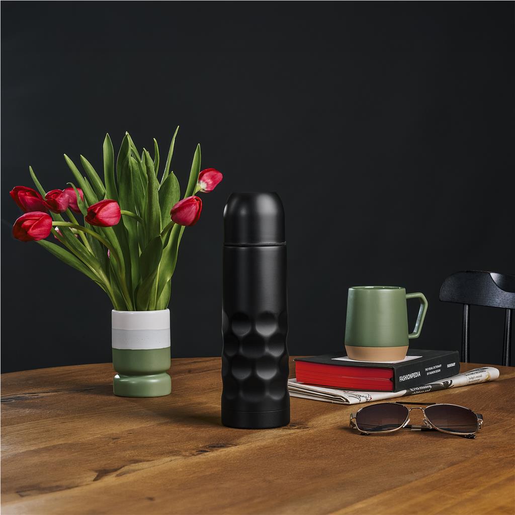 Patterned Stainless Steel Vacuum Flask - 500ml