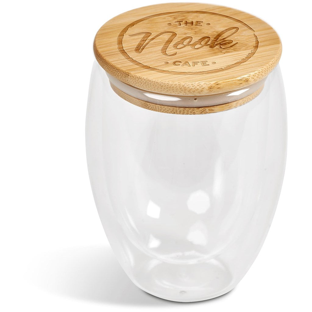 Moco Glass & Bamboo Double-Wall Cup - 350ml