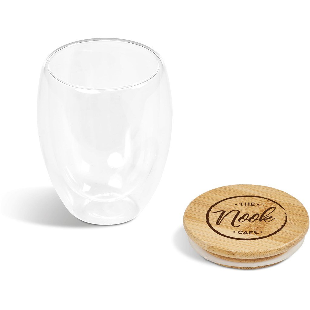 Moco Glass & Bamboo Double-Wall Cup - 350ml