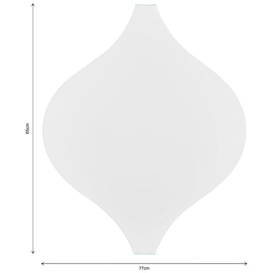 White plain unbranded lantern banner product with dimensions on a white background