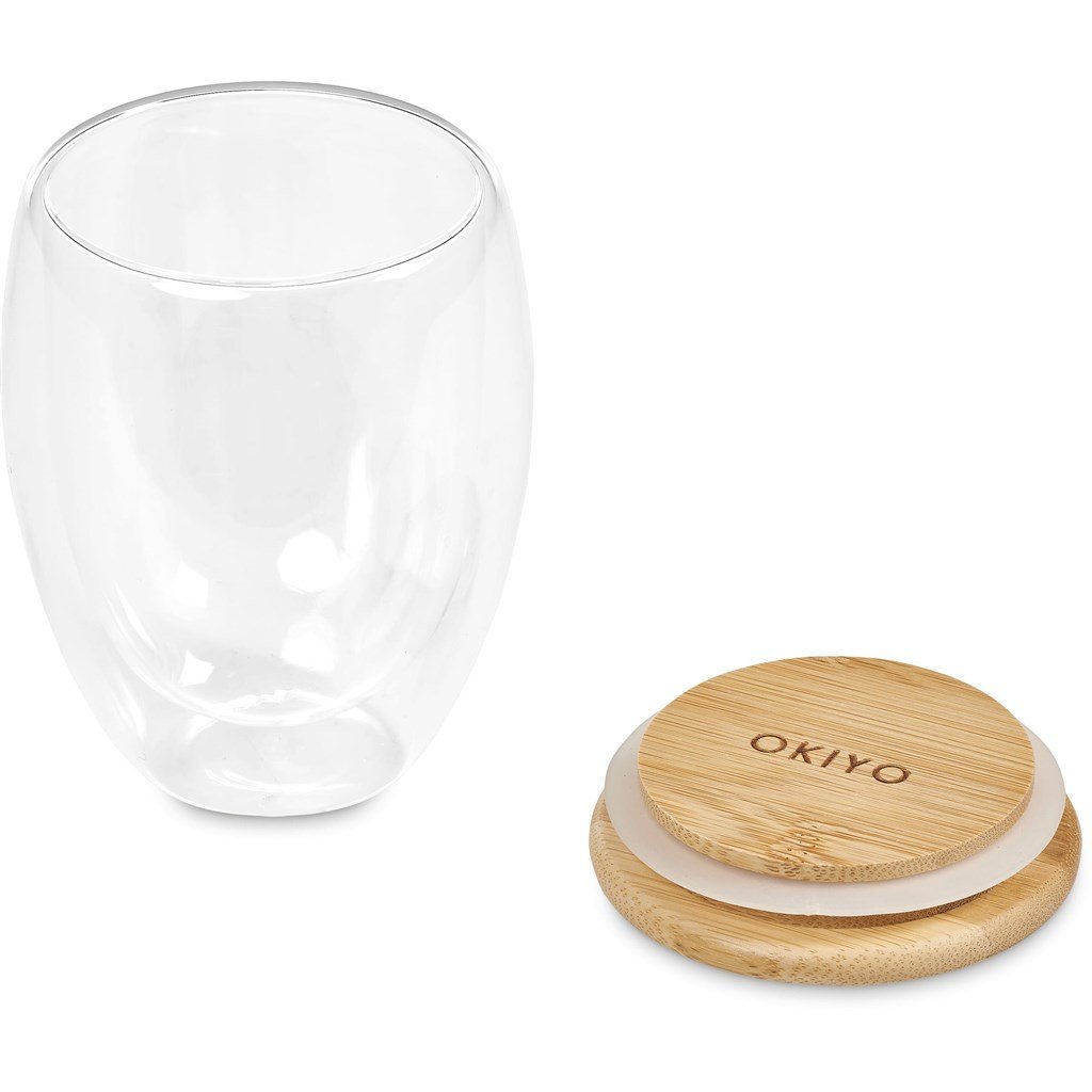Aibo Glass & Bamboo Coffee Set
