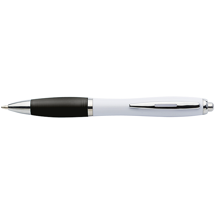 White Barrel Curved Design Ballpoint Pen