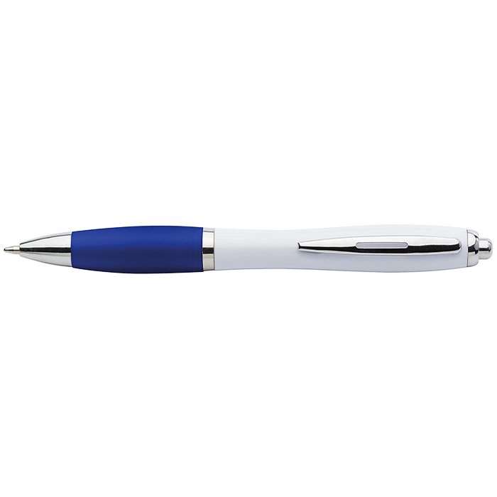 White Barrel Curved Design Ballpoint Pen
