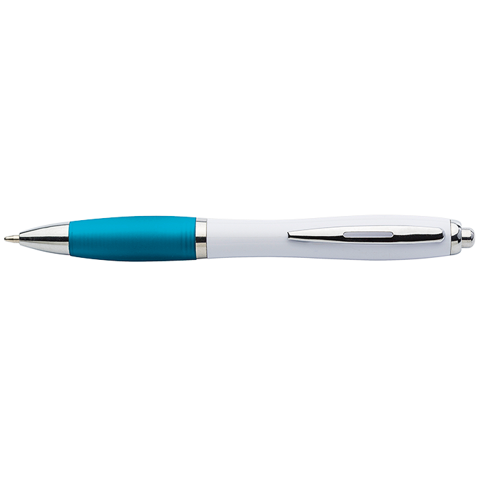 White Barrel Curved Design Ballpoint Pen