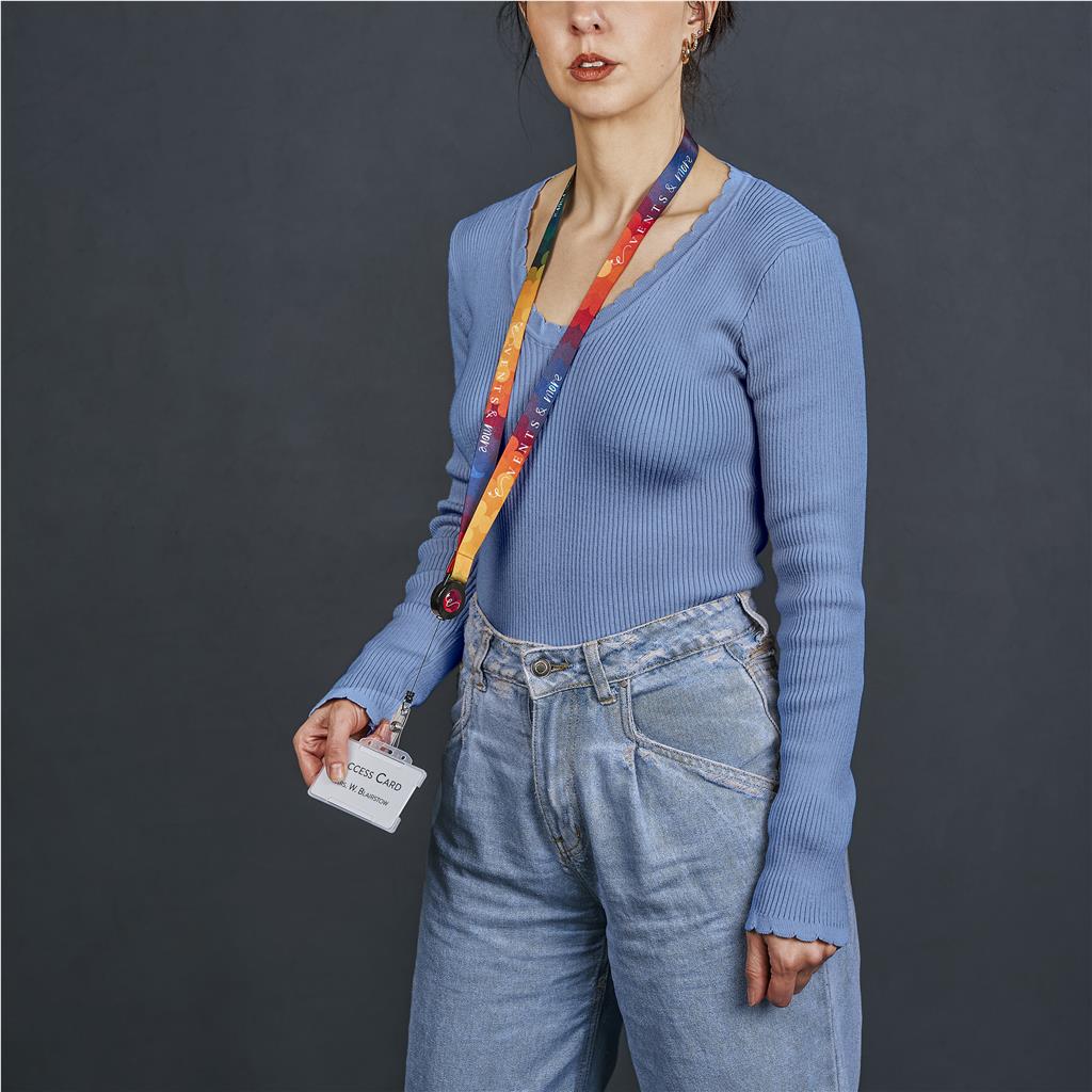 Badge Reel Double-Sided Satin Lanyard