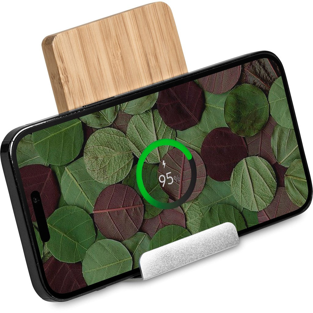 Hakka Bamboo & Recycled Aluminium Wireless Charging Phone Stand