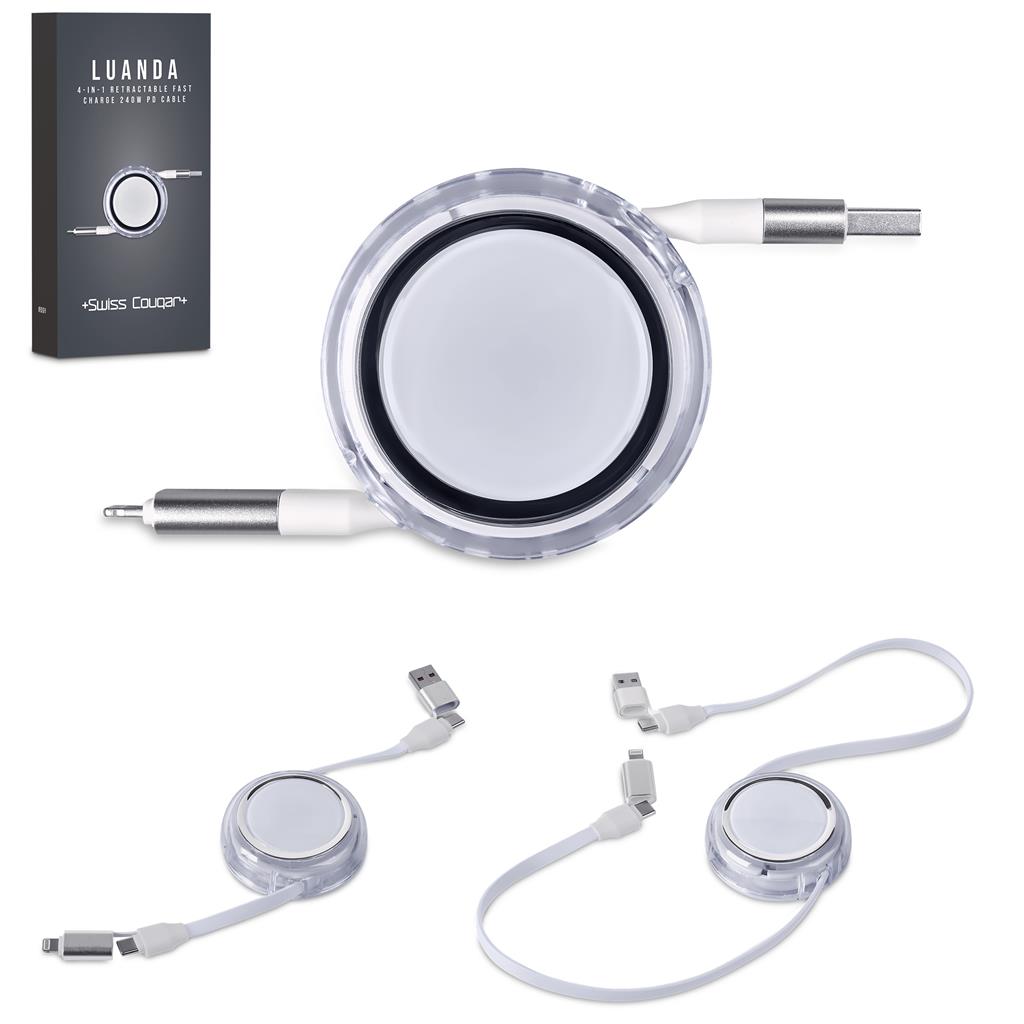 Luanda 4-in-1 Retractable Fast Charge 240W PD Cable