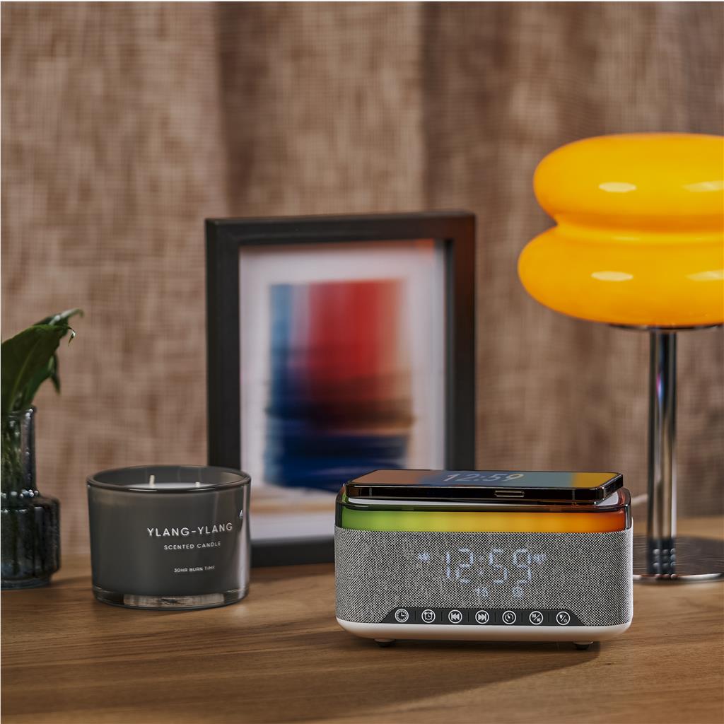Cumberland 10W Bluetooth Speaker Wireless Charger & Clock