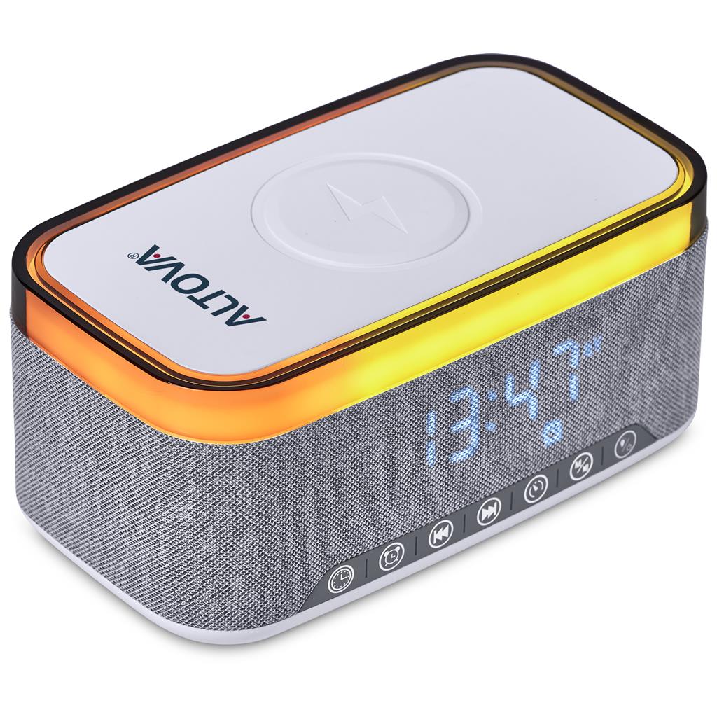 Cumberland 10W Bluetooth Speaker Wireless Charger & Clock