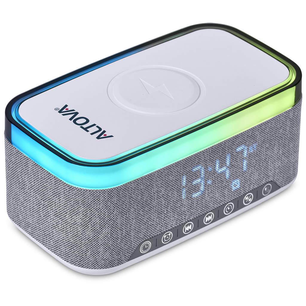 Cumberland 10W Bluetooth Speaker Wireless Charger & Clock