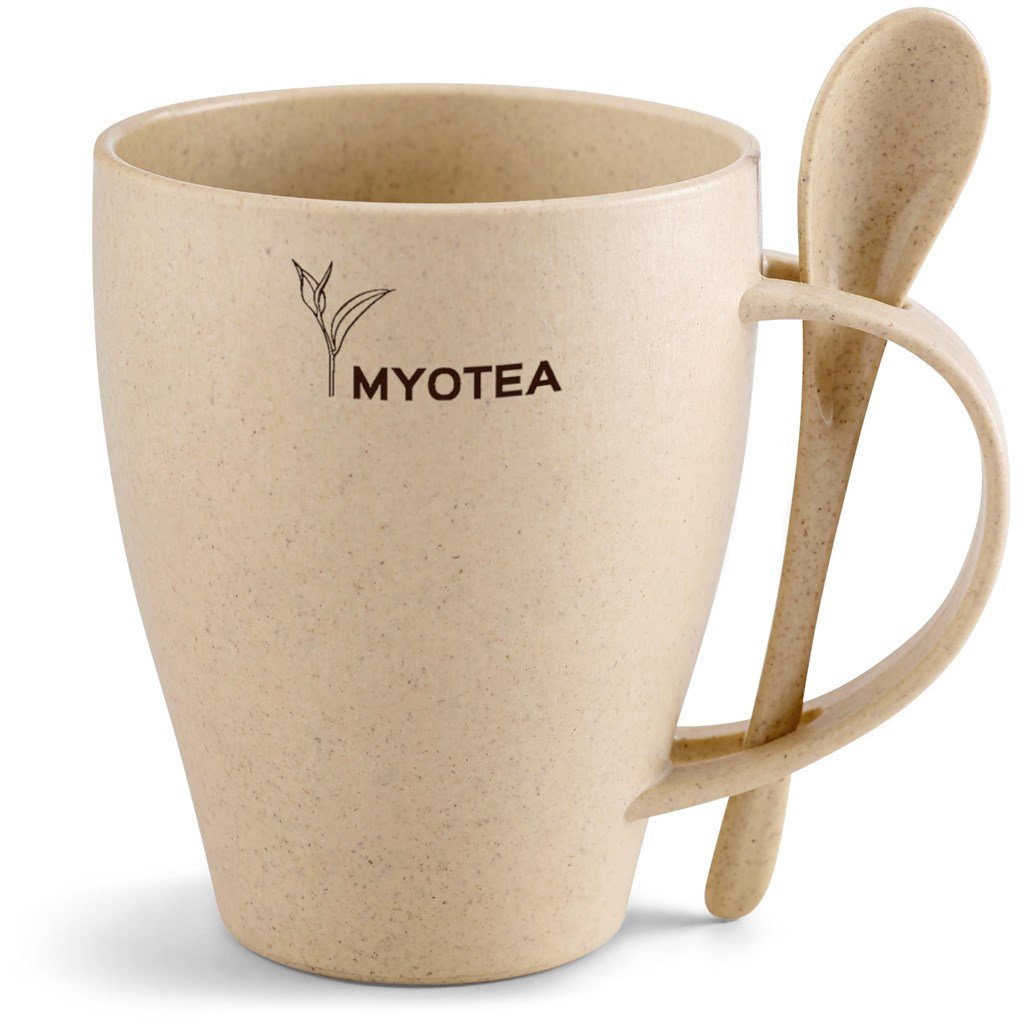 Kawai Wheat Straw Mug & Spoon - 350ml