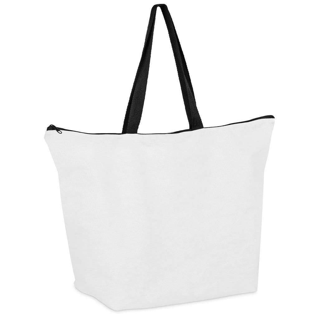 Pre-Production Sample Custom Skyline Recycled PET Stitch-Bond Shopper With Zip