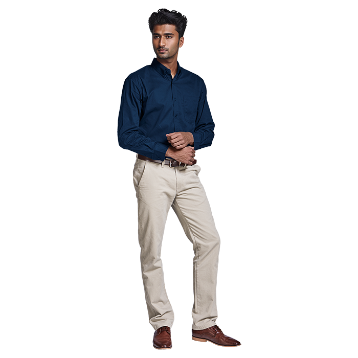 Mens Brushed Cotton Twill Lounge Long Sleeve