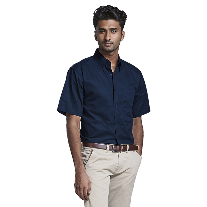 Mens Brushed Cotton Twill Lounge Short Sleeve
