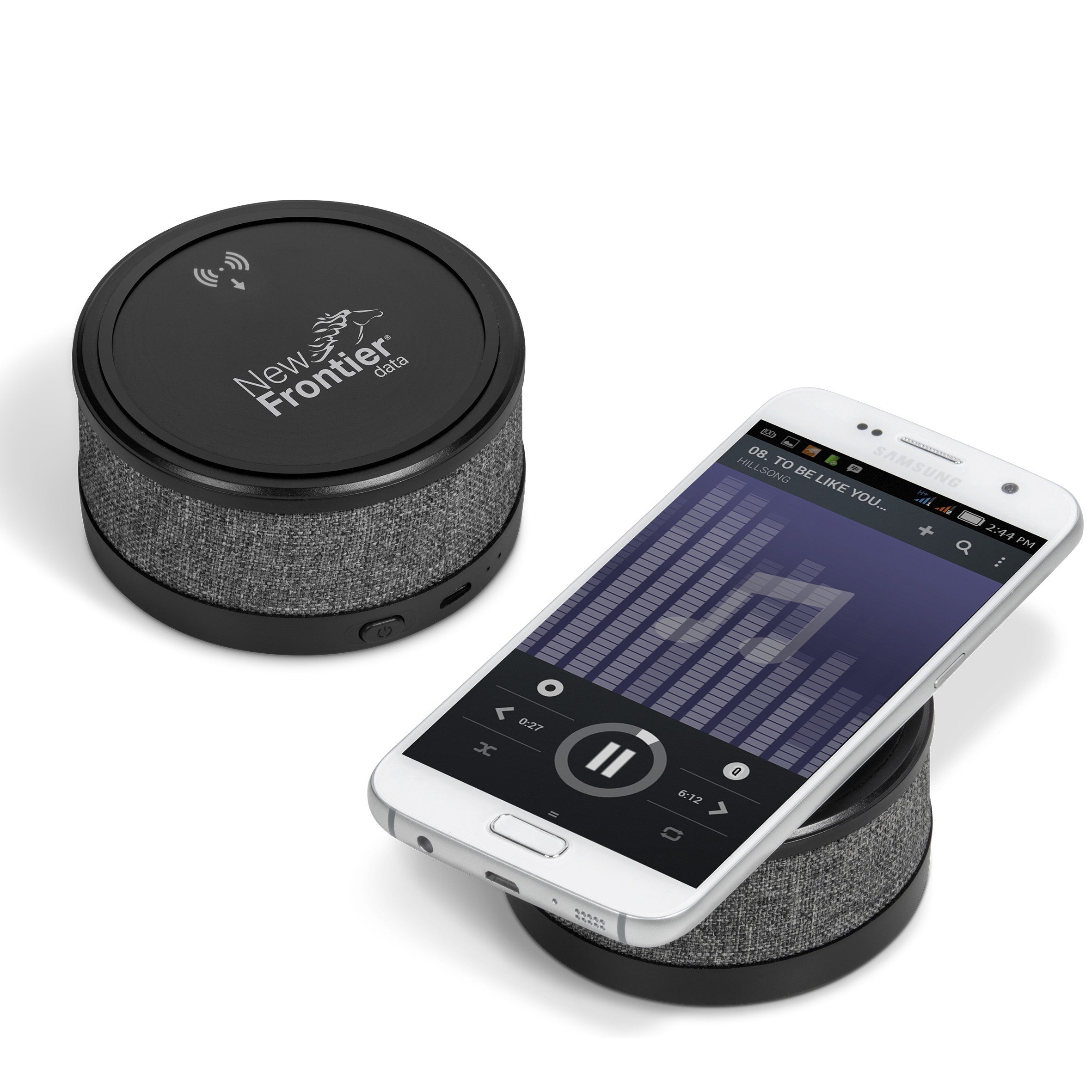 Aberdeen Wireless Charger & Bluetooth Speaker-Grey-GY