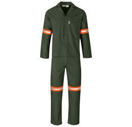 Acid Resistant Polycotton Conti Suit - Reflective Arm, Legs & Back - Orange Tape-