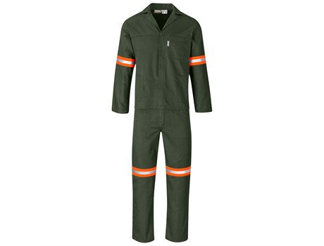 Acid Resistant Polycotton Conti Suit - Reflective Arm, Legs & Back - Orange Tape-