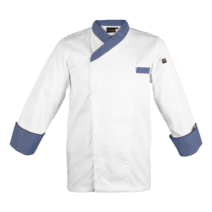 African Chef Jacket XS / White/Navy - Chef’s Jackets