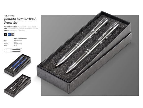 Armada Metallic Pen And Pencil Set-
