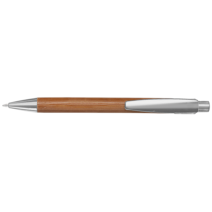 Bamboo Ballpoint Pen with Plastic Trims Silver / STD / Regular - Pens