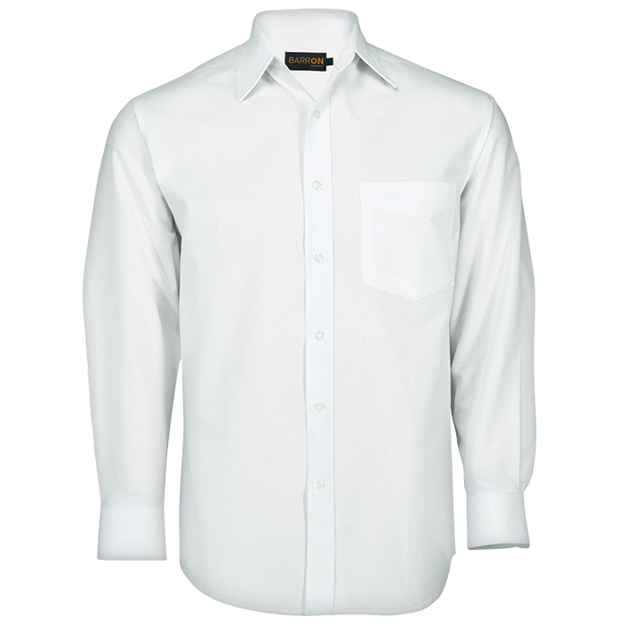 Basic Poly-Cotton Lounge Long-Sleeve Shirt White / MED / Regular - Shirts & Tops