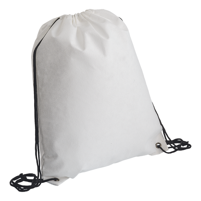 BB0001 - Drawstring Bag - Non-Woven White / STD / Regular - Drawstrings