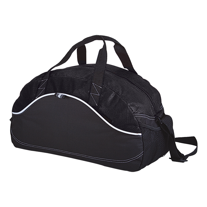 BB0007 - Dual Material Duffel Bag - 600D - Non-Woven Black / STD / Regular - Sports Bags