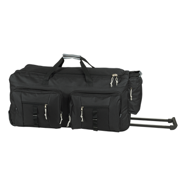 BB0161 - Dual Front Pocket Rolling Travel Duffel Black / STD