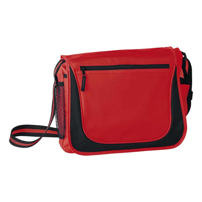 BB0166 - Messenger Bag with Coloured Stripe Strap Red / STD / Last Buy - Conference and Bags