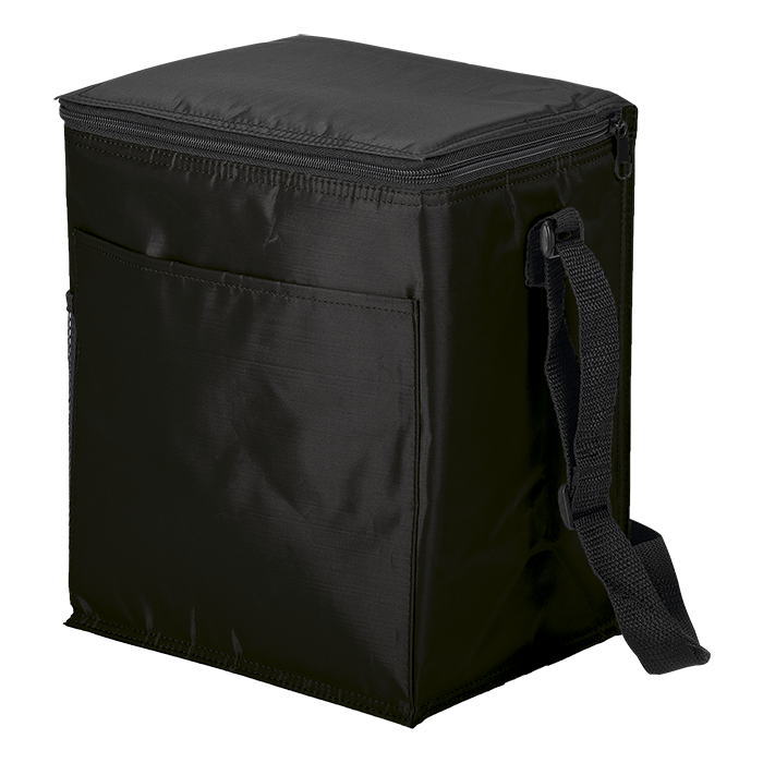 BC0006 - 12 Can Cooler with 2 Exterior Pockets - 70D - PEVA Lining Black / STD / Regular - Coolers