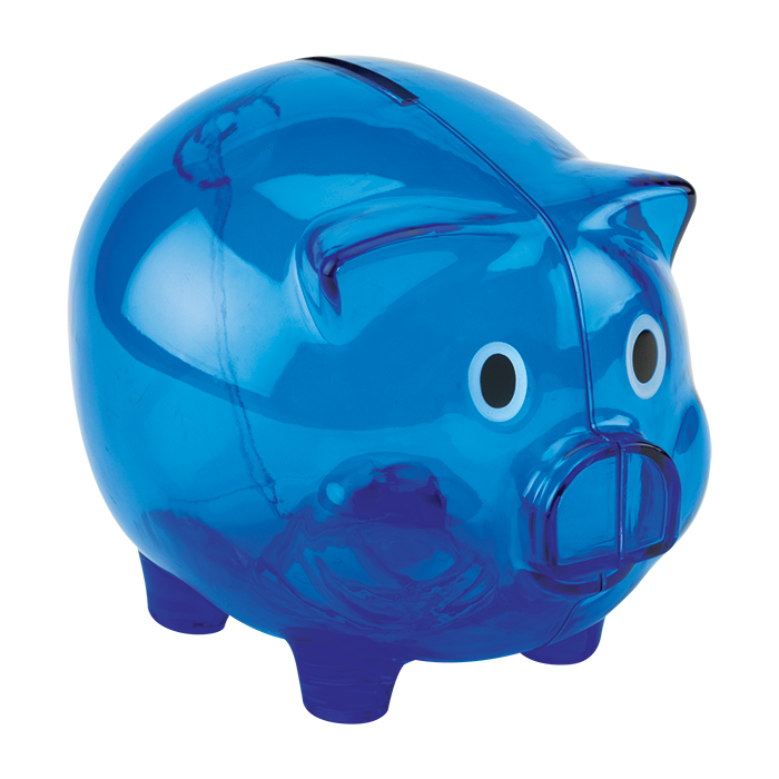 BD0012 - Plastic Piggy Bank Blue / STD / Last Buy - Novelties and Travel