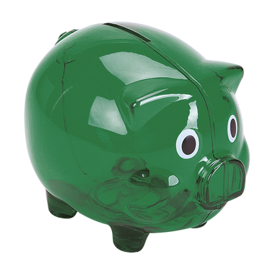 BD0012 - Plastic Piggy Bank Green / STD / Last Buy - 