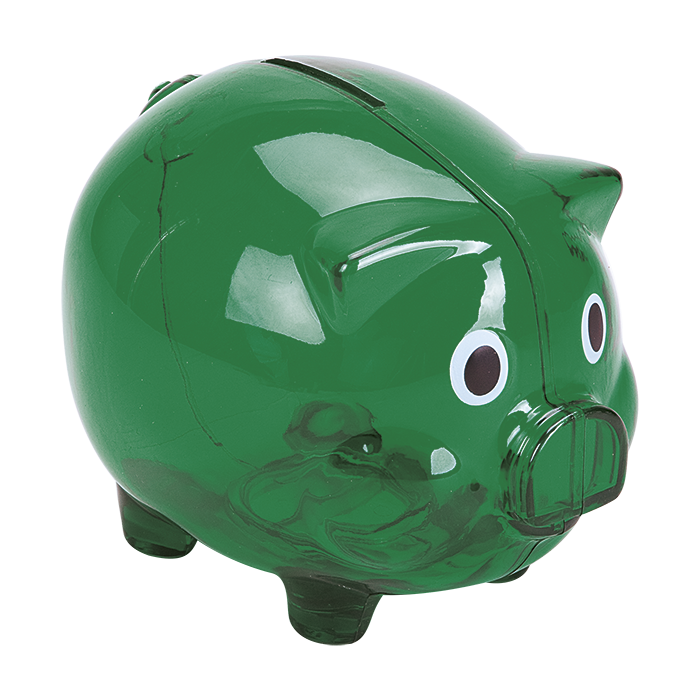 BD0012 - Plastic Piggy Bank Green / STD / Last Buy - 