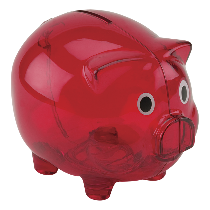 BD0012 - Plastic Piggy Bank Red / STD / Last Buy - Novelties and Travel