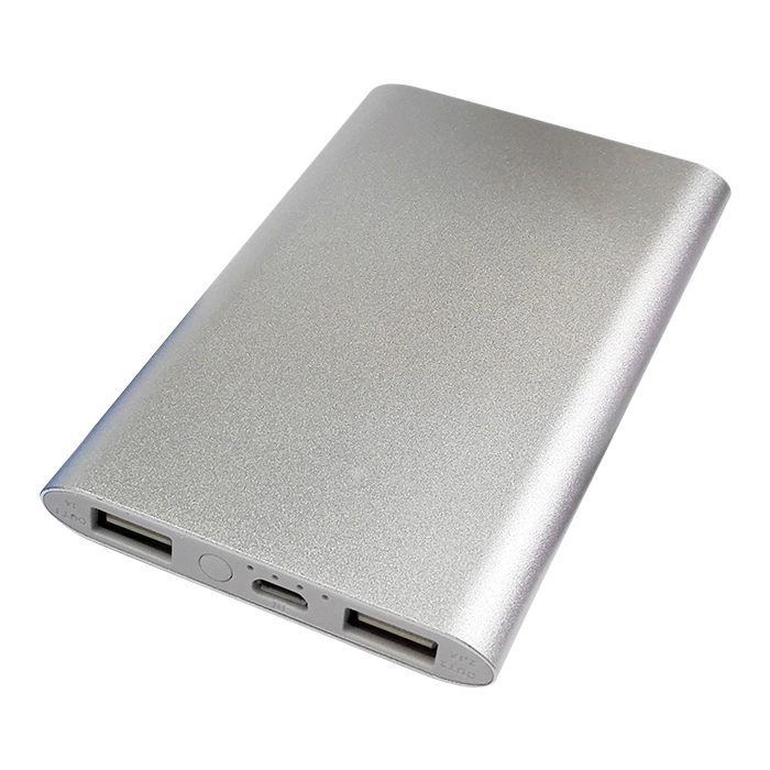 BE0068 - Slim Aluminium 4000 mAh Powerbank Silver / STD / 
